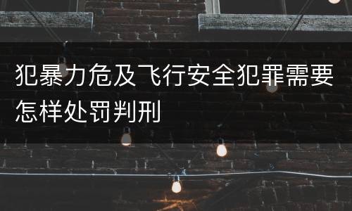 犯暴力危及飞行安全犯罪需要怎样处罚判刑