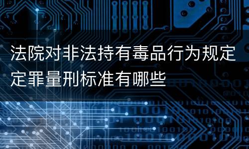 法院对非法持有毒品行为规定定罪量刑标准有哪些