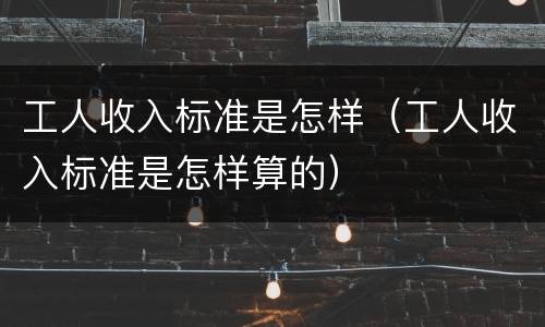 工人收入标准是怎样（工人收入标准是怎样算的）