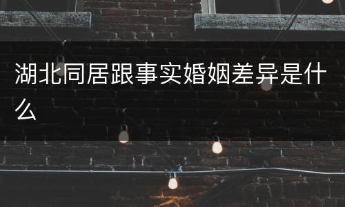 湖北同居跟事实婚姻差异是什么
