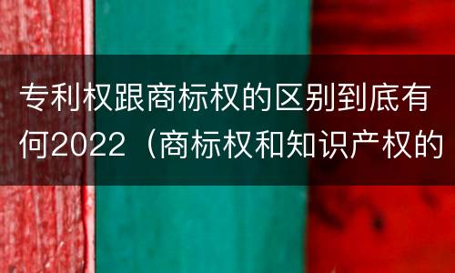 专利权跟商标权的区别到底有何2022（商标权和知识产权的区别）