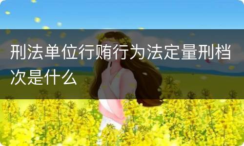 刑法单位行贿行为法定量刑档次是什么