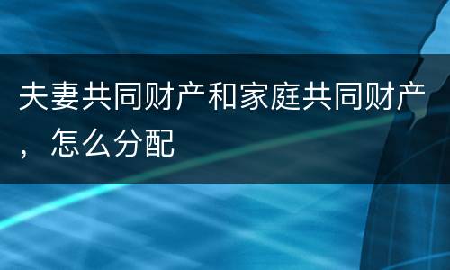 夫妻共同财产和家庭共同财产，怎么分配