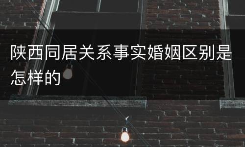 陕西同居关系事实婚姻区别是怎样的