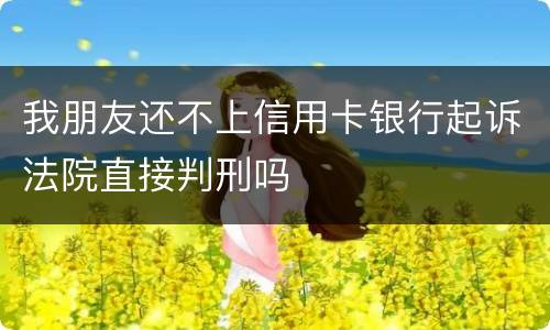 我朋友还不上信用卡银行起诉法院直接判刑吗