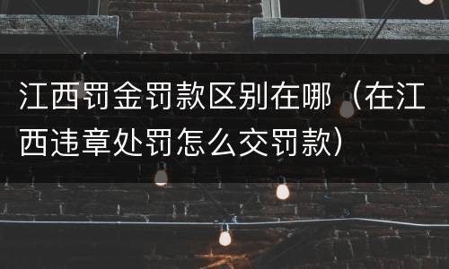 江西罚金罚款区别在哪（在江西违章处罚怎么交罚款）