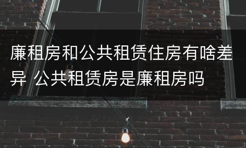 廉租房和公共租赁住房有啥差异 公共租赁房是廉租房吗