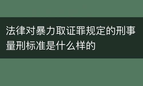 法律对暴力取证罪规定的刑事量刑标准是什么样的