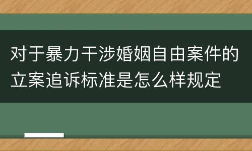 对于暴力干涉婚姻自由案件的立案追诉标准是怎么样规定