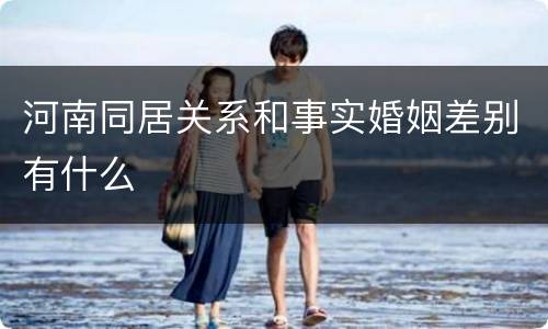 河南同居关系和事实婚姻差别有什么