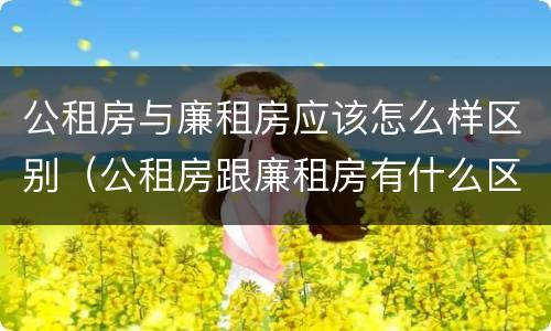 公租房与廉租房应该怎么样区别（公租房跟廉租房有什么区别）