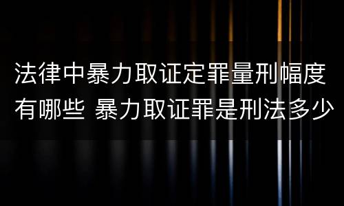 法律中暴力取证定罪量刑幅度有哪些 暴力取证罪是刑法多少条