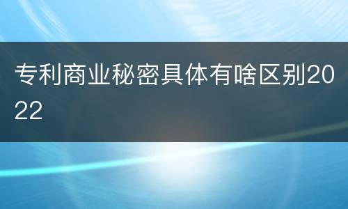 专利商业秘密具体有啥区别2022