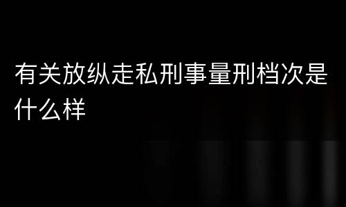 有关放纵走私刑事量刑档次是什么样