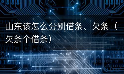 山东该怎么分别借条、欠条（欠条个借条）