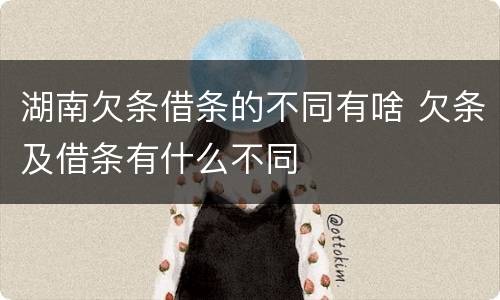 湖南欠条借条的不同有啥 欠条及借条有什么不同