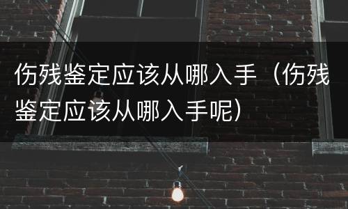 伤残鉴定应该从哪入手（伤残鉴定应该从哪入手呢）