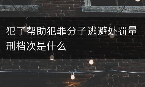 犯了帮助犯罪分子逃避处罚量刑档次是什么