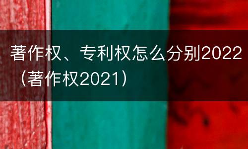 著作权、专利权怎么分别2022（著作权2021）