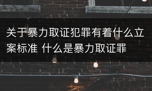 关于暴力取证犯罪有着什么立案标准 什么是暴力取证罪