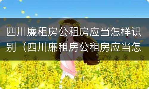 四川廉租房公租房应当怎样识别（四川廉租房公租房应当怎样识别申请人）