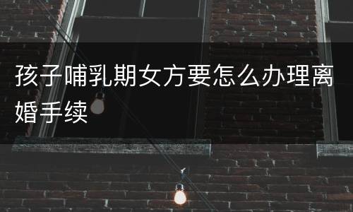 孩子哺乳期女方要怎么办理离婚手续