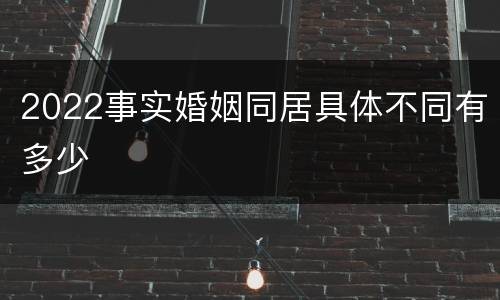 2022事实婚姻同居具体不同有多少