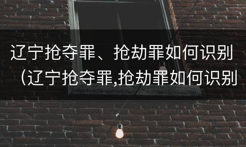 辽宁抢夺罪、抢劫罪如何识别（辽宁抢夺罪,抢劫罪如何识别判刑）