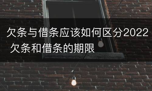 欠条与借条应该如何区分2022 欠条和借条的期限
