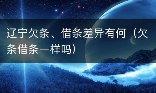 辽宁欠条、借条差异有何（欠条借条一样吗）