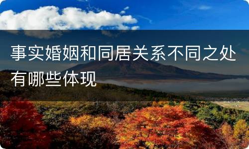事实婚姻和同居关系不同之处有哪些体现