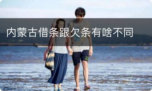 内蒙古借条跟欠条有啥不同