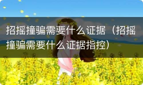 招摇撞骗需要什么证据（招摇撞骗需要什么证据指控）