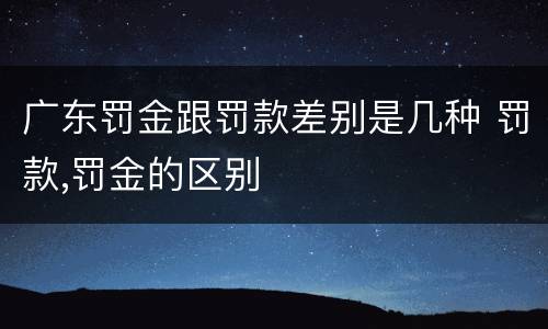 广东罚金跟罚款差别是几种 罚款,罚金的区别