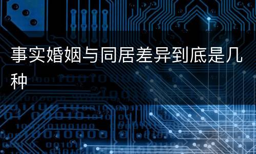事实婚姻与同居差异到底是几种