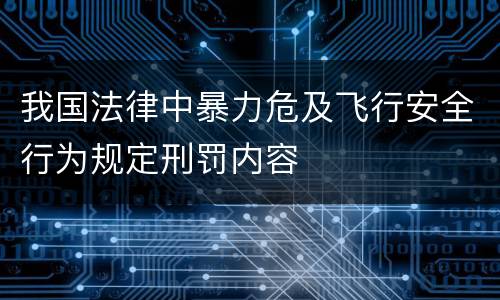我国法律中暴力危及飞行安全行为规定刑罚内容