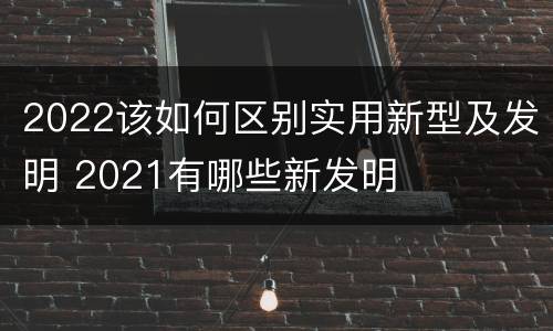 2022该如何区别实用新型及发明 2021有哪些新发明