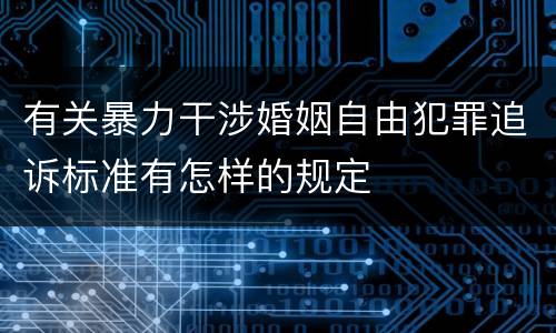 有关暴力干涉婚姻自由犯罪追诉标准有怎样的规定