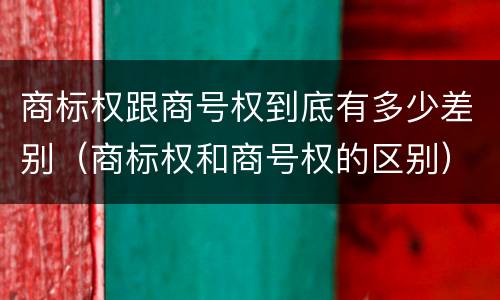 商标权跟商号权到底有多少差别（商标权和商号权的区别）
