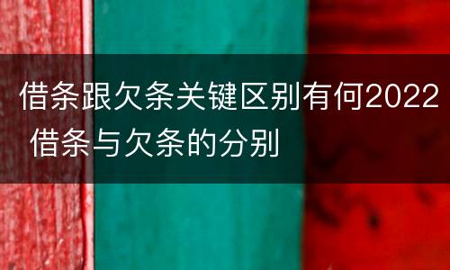 借条跟欠条关键区别有何2022 借条与欠条的分别