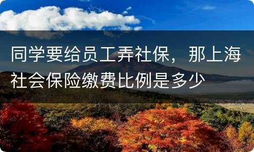 同学要给员工弄社保，那上海社会保险缴费比例是多少