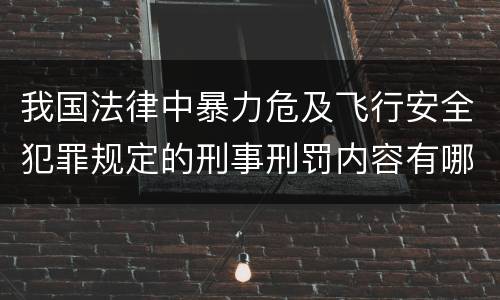 我国法律中暴力危及飞行安全犯罪规定的刑事刑罚内容有哪些