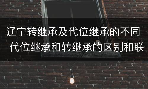 辽宁转继承及代位继承的不同 代位继承和转继承的区别和联系