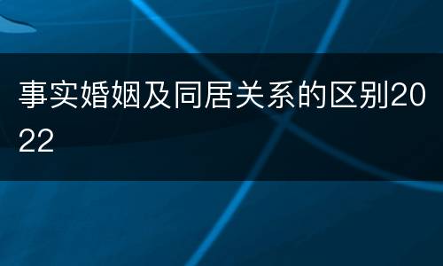 事实婚姻及同居关系的区别2022