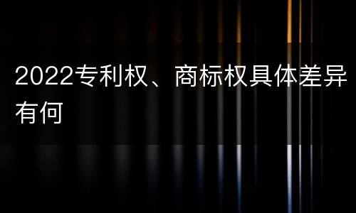 2022专利权、商标权具体差异有何