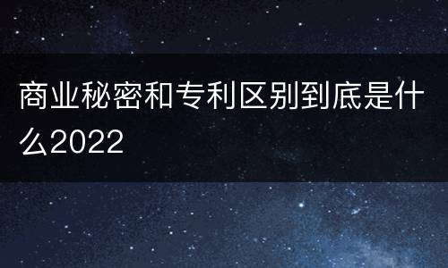 商业秘密和专利区别到底是什么2022