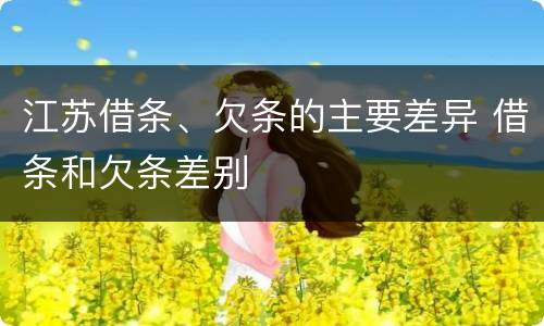 江苏借条、欠条的主要差异 借条和欠条差别