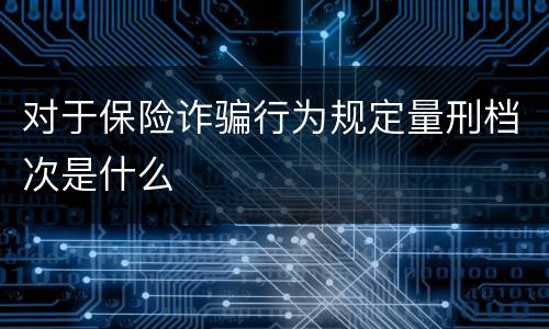 对于保险诈骗行为规定量刑档次是什么