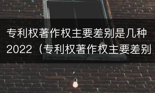 专利权著作权主要差别是几种2022（专利权著作权主要差别是几种2022年的）