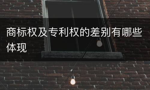 商标权及专利权的差别有哪些体现